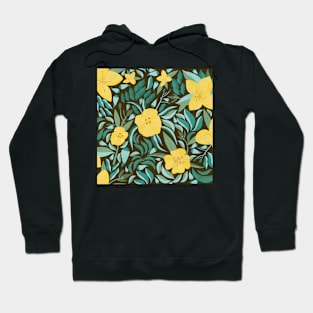 California Sun Cup Botanical Pattern Hoodie